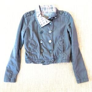 Sound & Matter Cropped Button Up Moto Jacket M